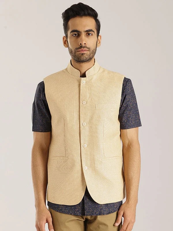 Indian Terrain Men's Khaki Waistcoat